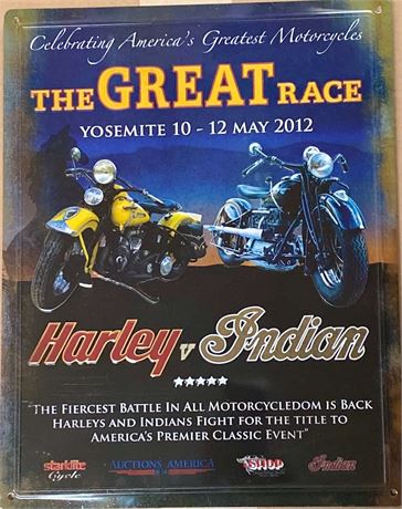 Tin Sign - The Great Indian v Harley Race 2012